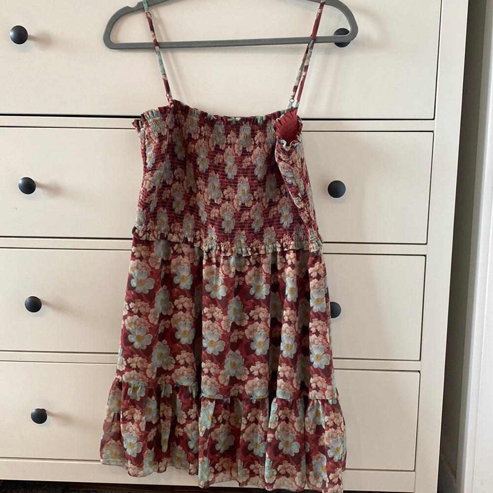 Aritzia Smocked Floral Mini Dress